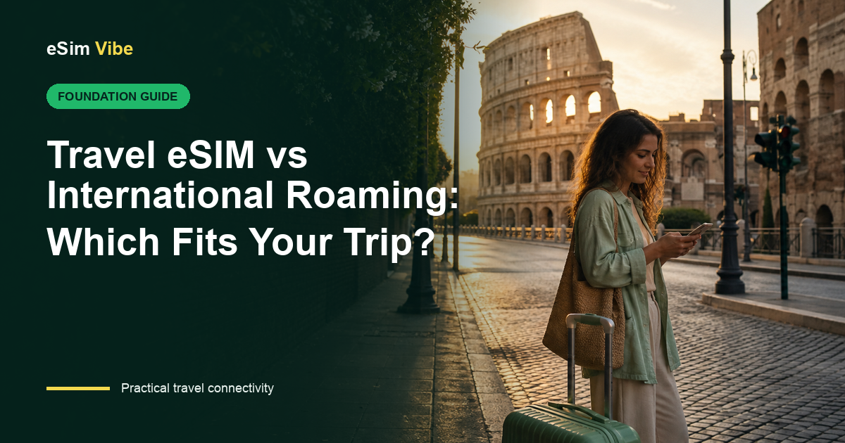 eSIM vs international roaming decision for an international traveller