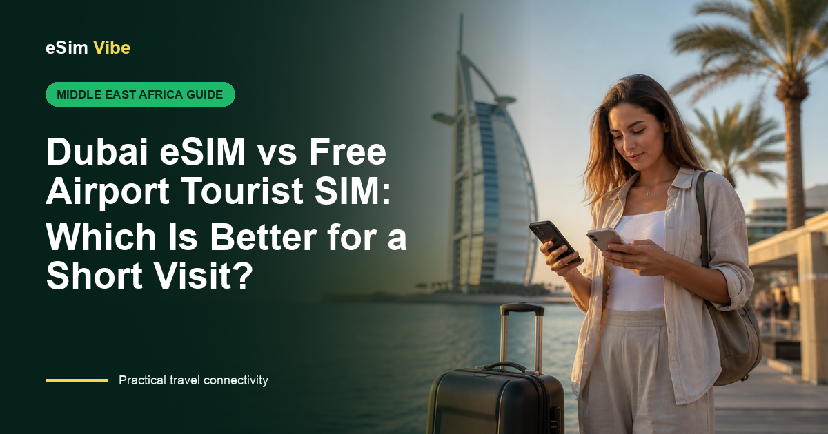 Dubai eSIM vs airport SIM choice in the international arrivals hall