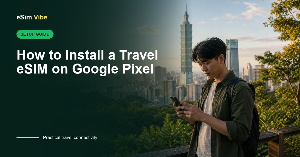 Settings screen used to install travel eSIM on Google Pixel before a trip