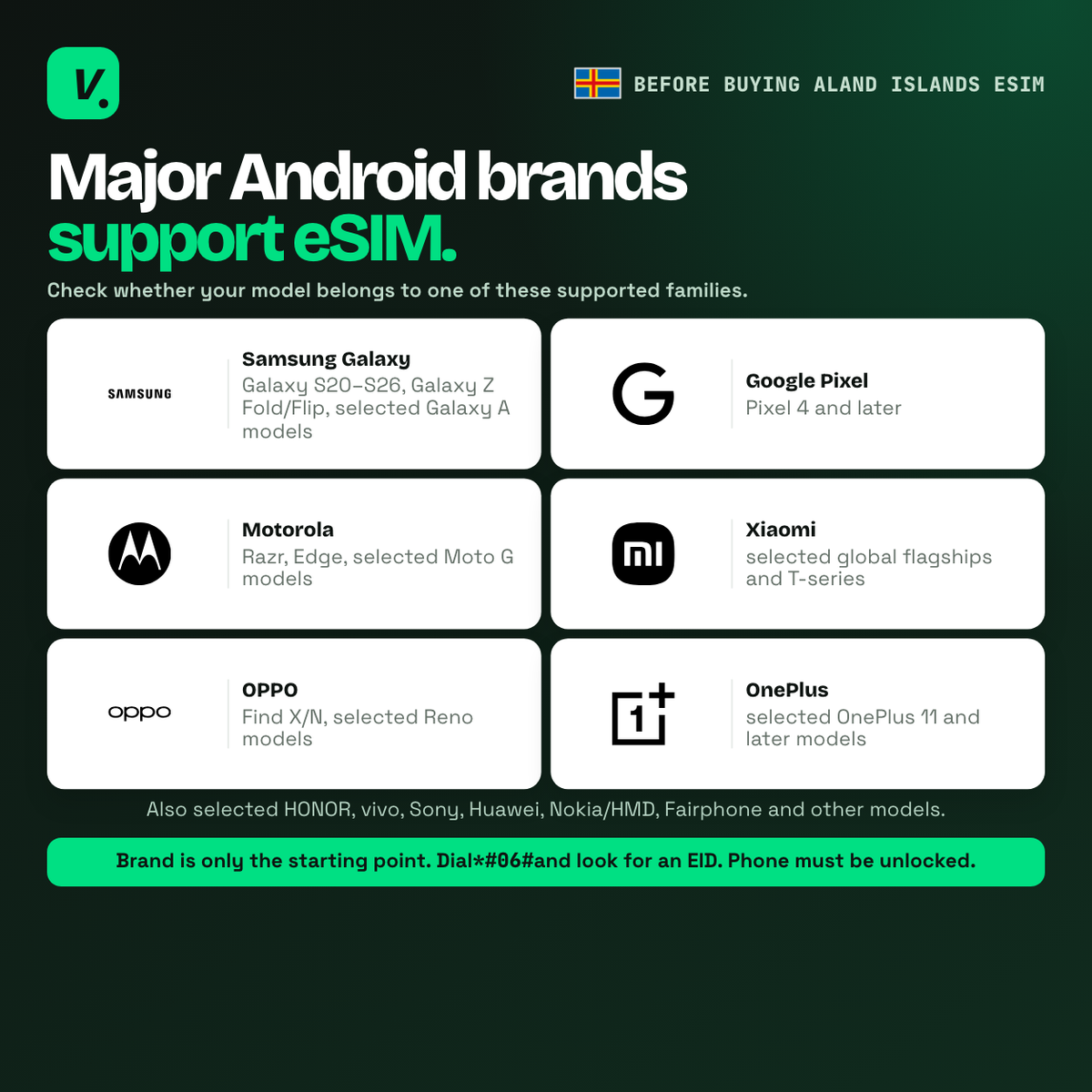 Aland Islands eSIM – Android compatibility