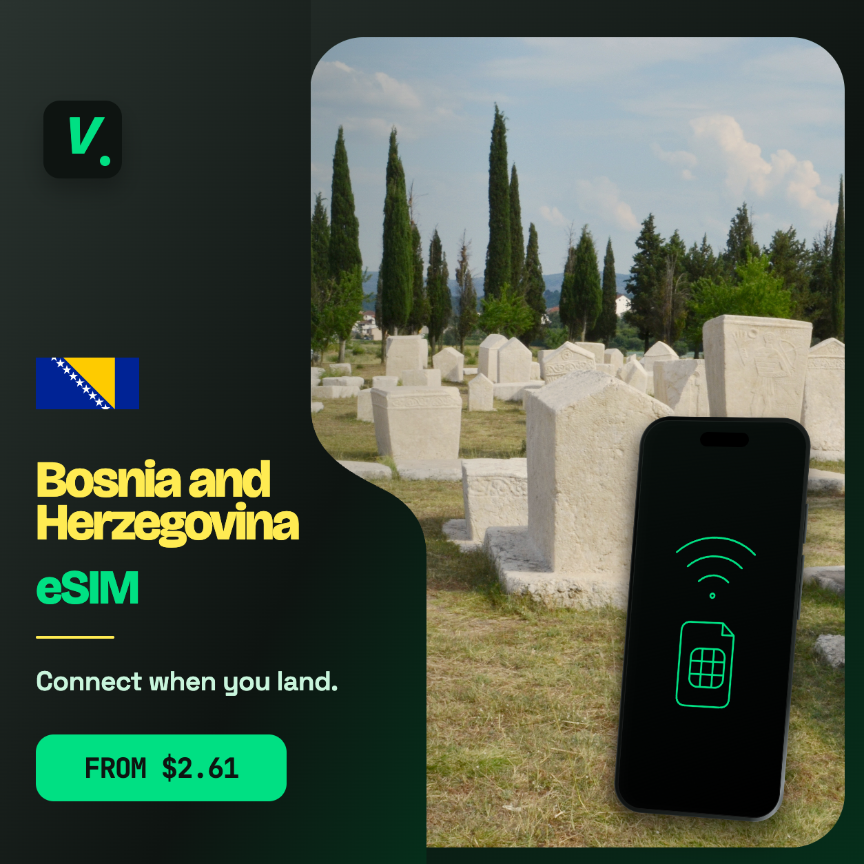 Bosnia and Herzegovina eSIM – prepaid travel data plans