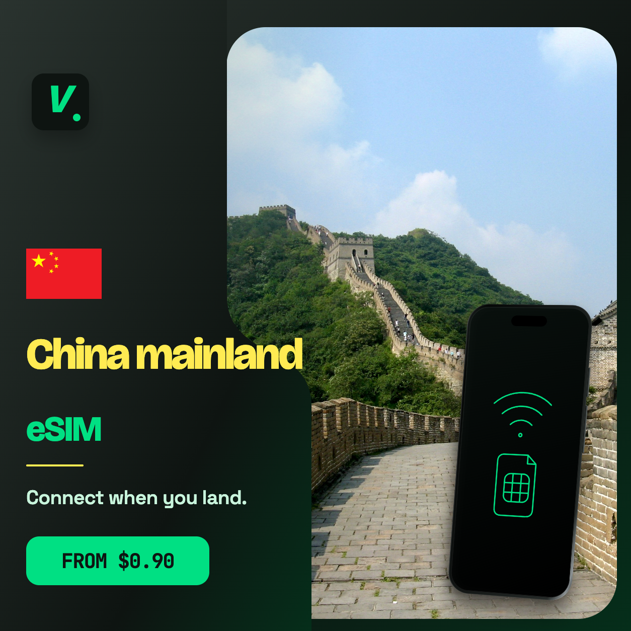 China mainland eSIM – prepaid travel data plans
