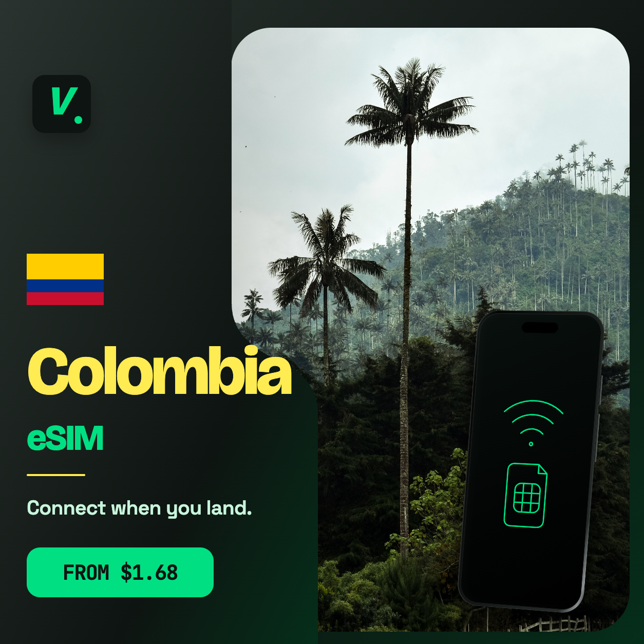 Colombia eSIM – prepaid travel data plans
