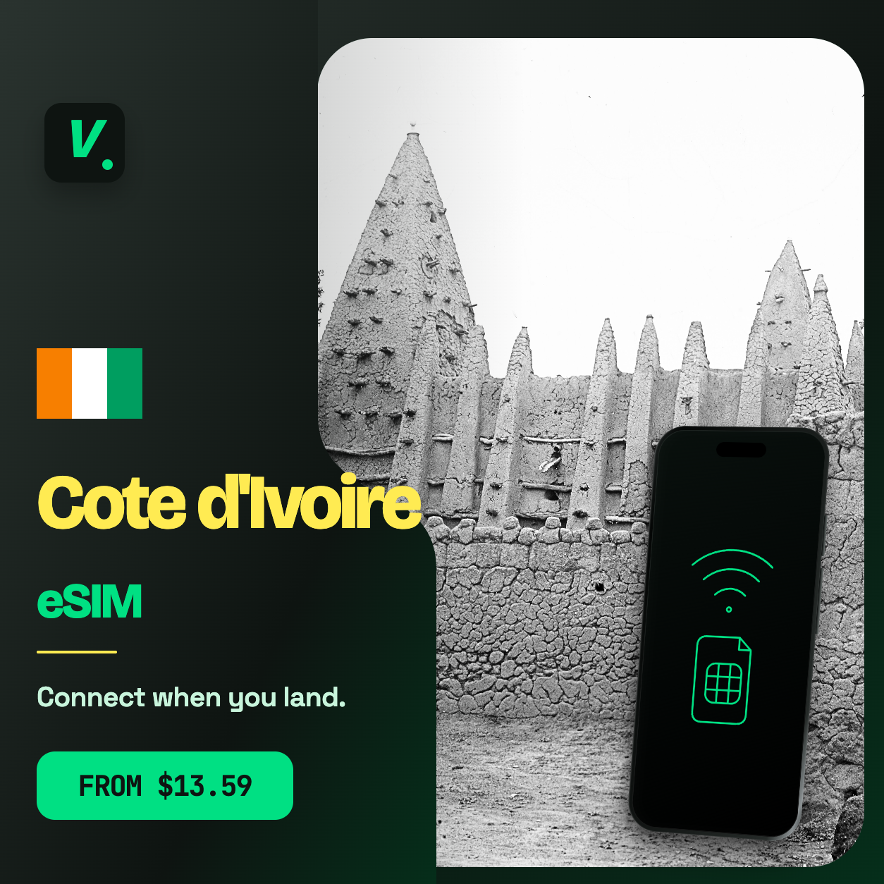 Cote d'Ivoire eSIM – prepaid travel data plans