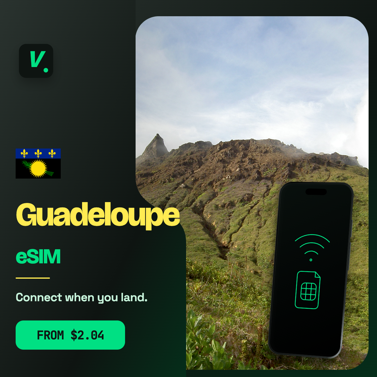 Guadeloupe eSIM – prepaid travel data plans