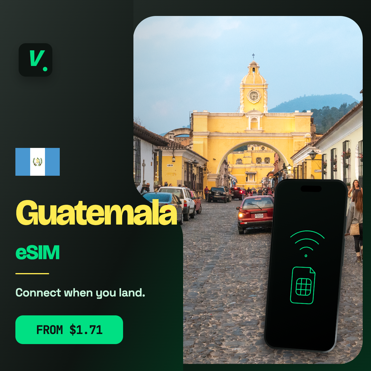 Guatemala eSIM – prepaid travel data plans