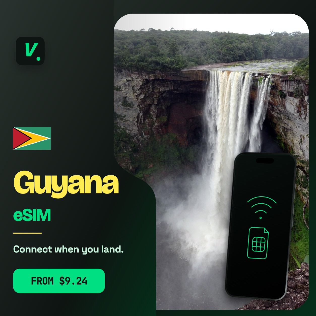 Guyana eSIM – prepaid travel data plans