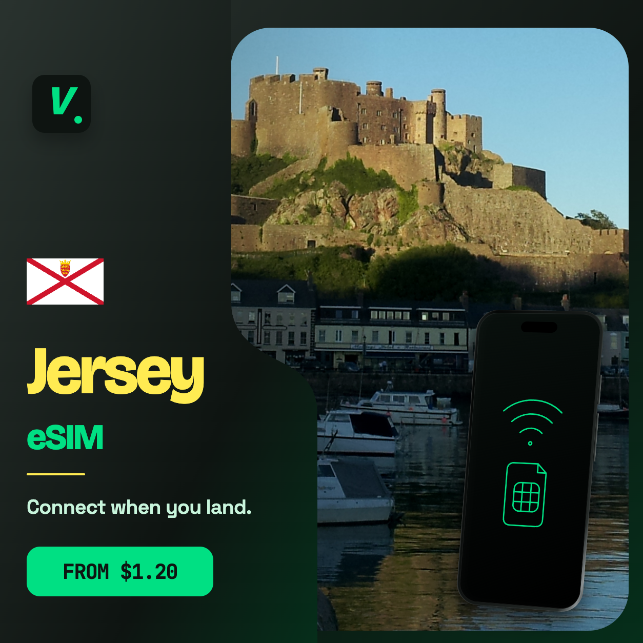 Jersey eSIM – prepaid travel data plans