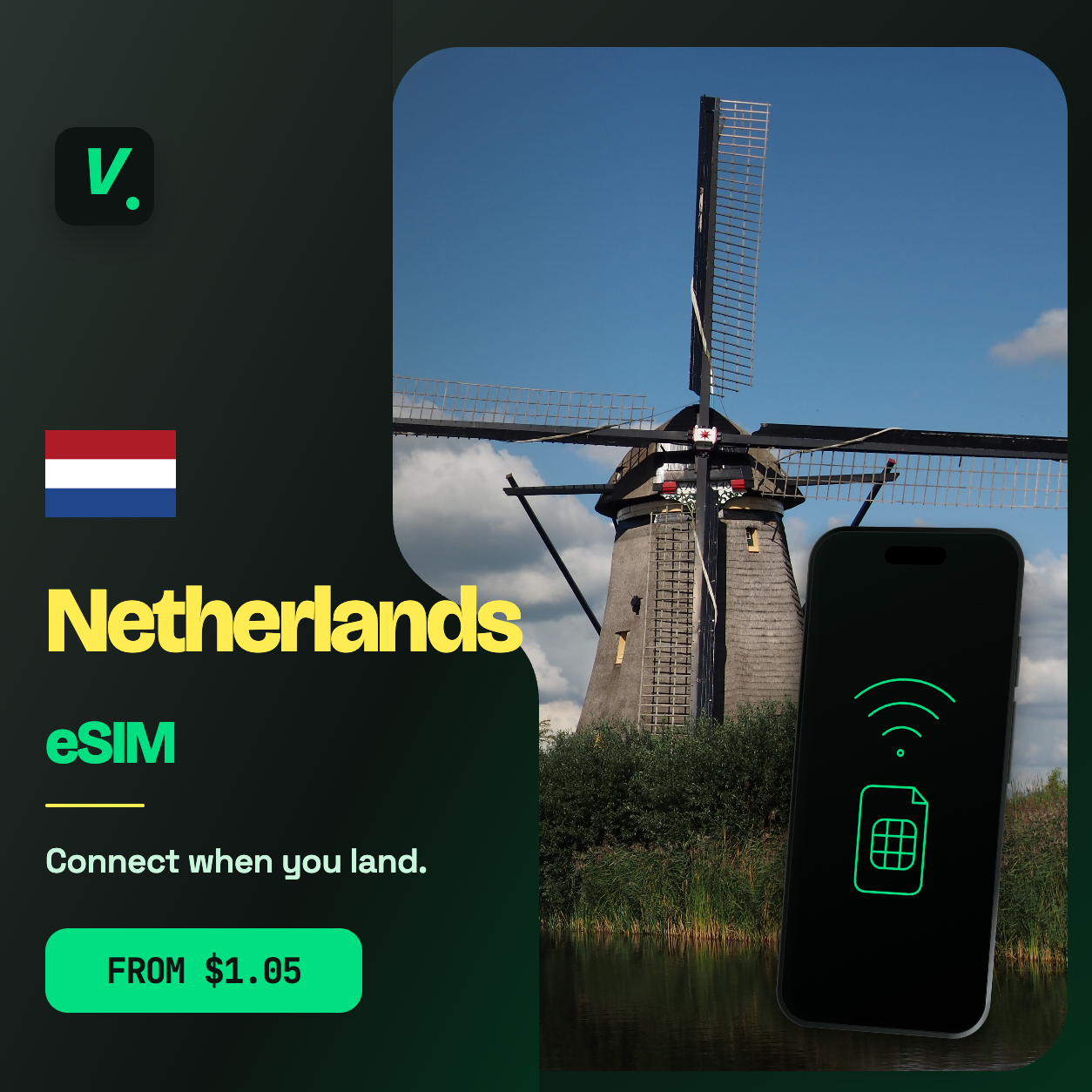 Netherlands eSIM – prepaid travel data plans
