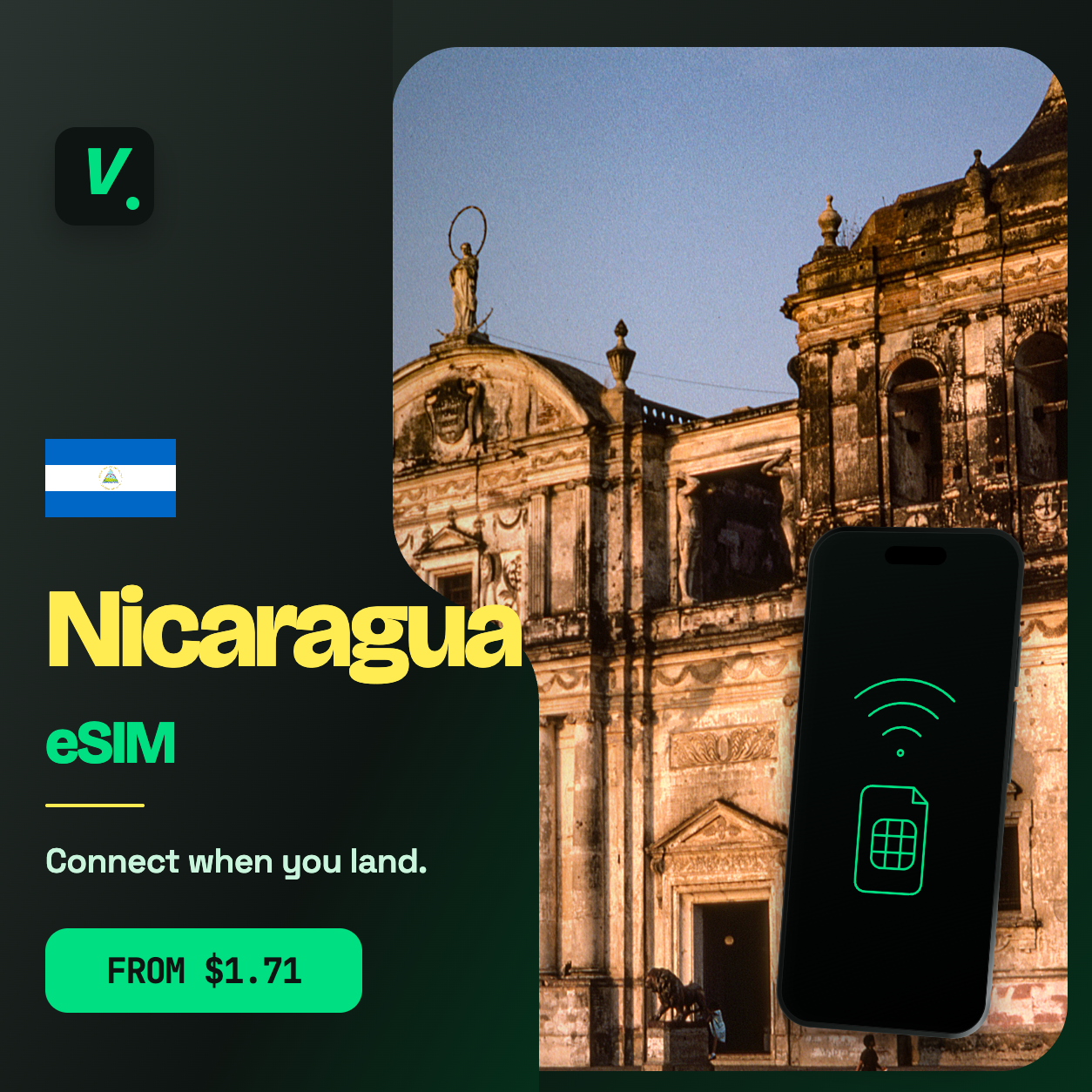 Nicaragua eSIM – prepaid travel data plans