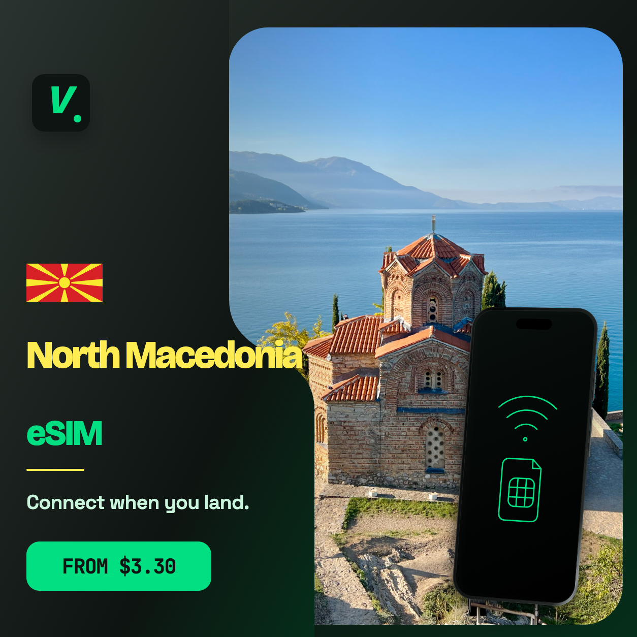 North Macedonia eSIM – prepaid travel data plans