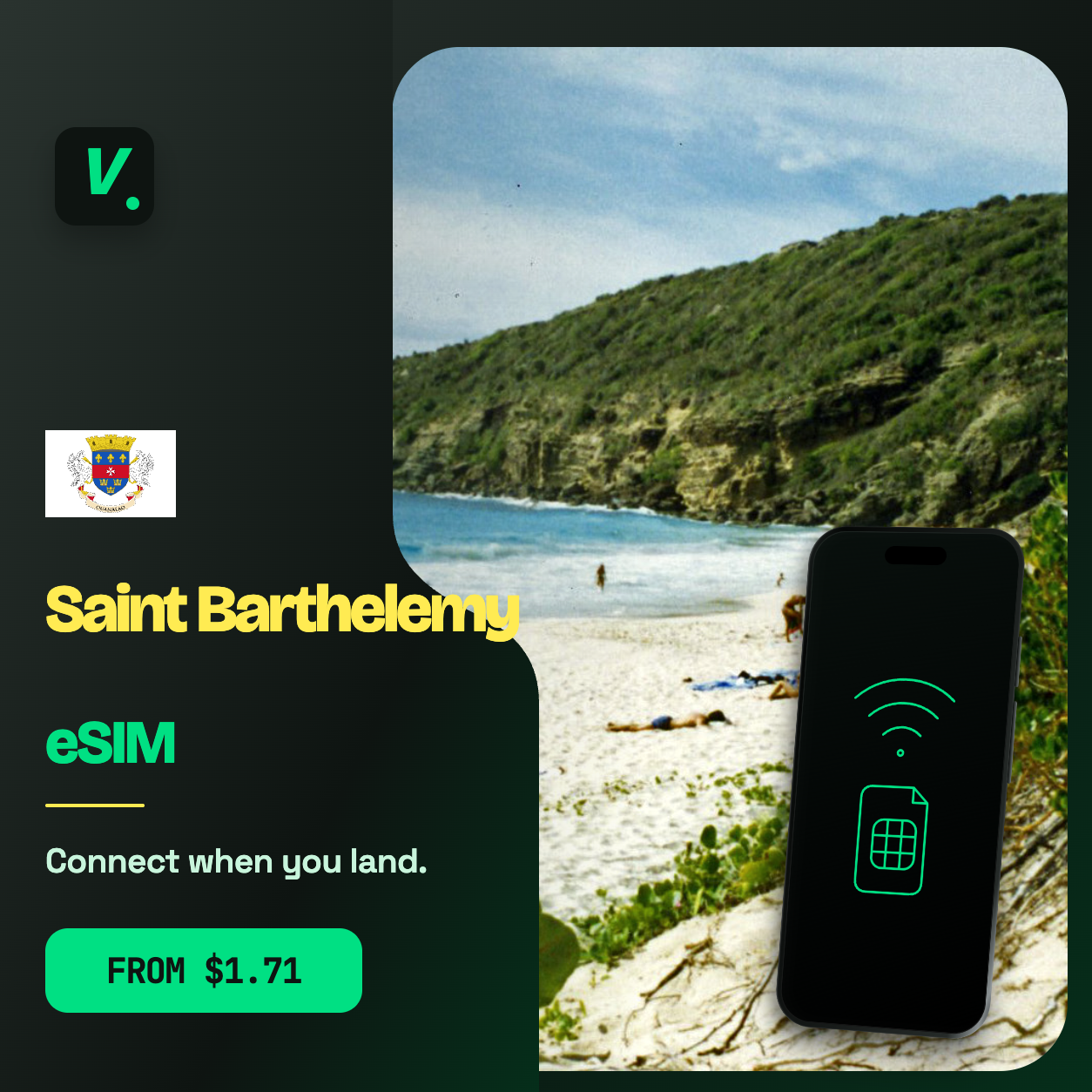 Saint Barthelemy eSIM – prepaid travel data plans