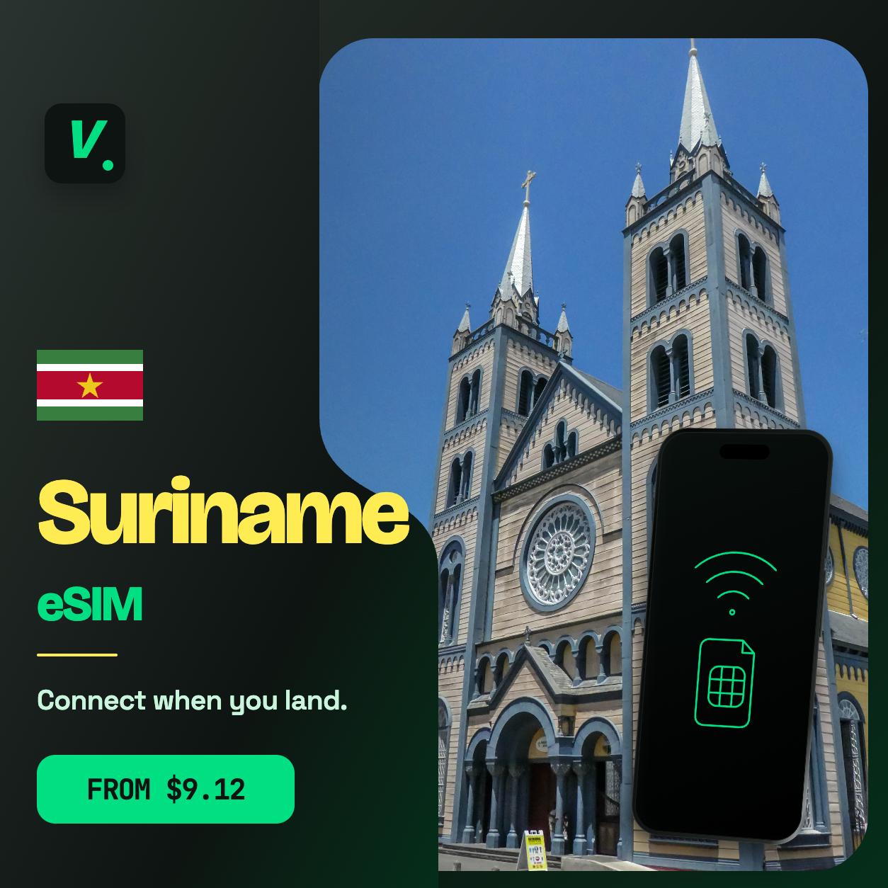Suriname eSIM – prepaid travel data plans